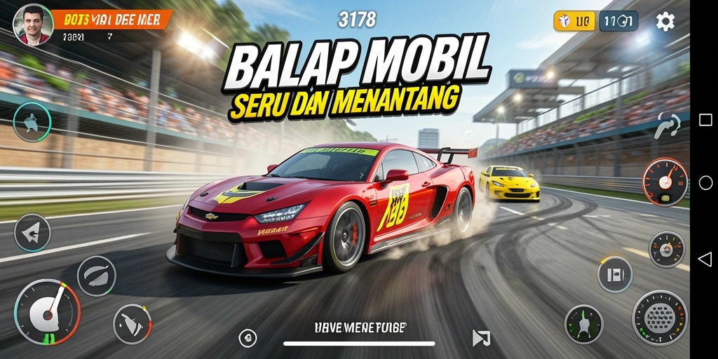 Tampilan menarik dan seru dari gameplay balap mobil.