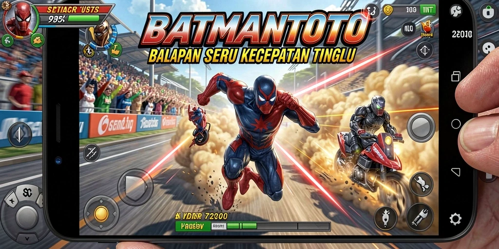 Menampilkan aksi balapan seru dalam BATMANTOTO.