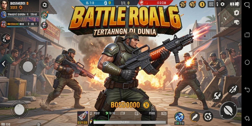 Gameplay mendebarkan di medan perang BOS5000.
