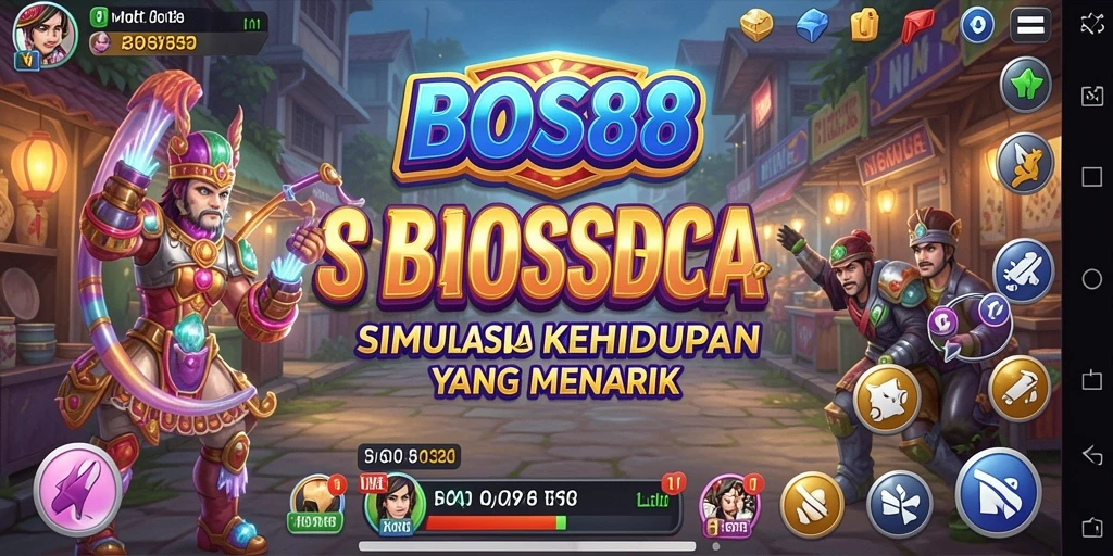 Tangkapan layar gameplay BOS88 yang menunjukkan aktivitas simulasi kehidupan.