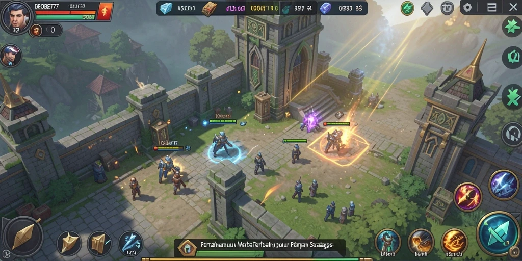 Tangkapan layar BROBET77 menampilkan aksi gameplay Tower Defense yang mendebarkan.
