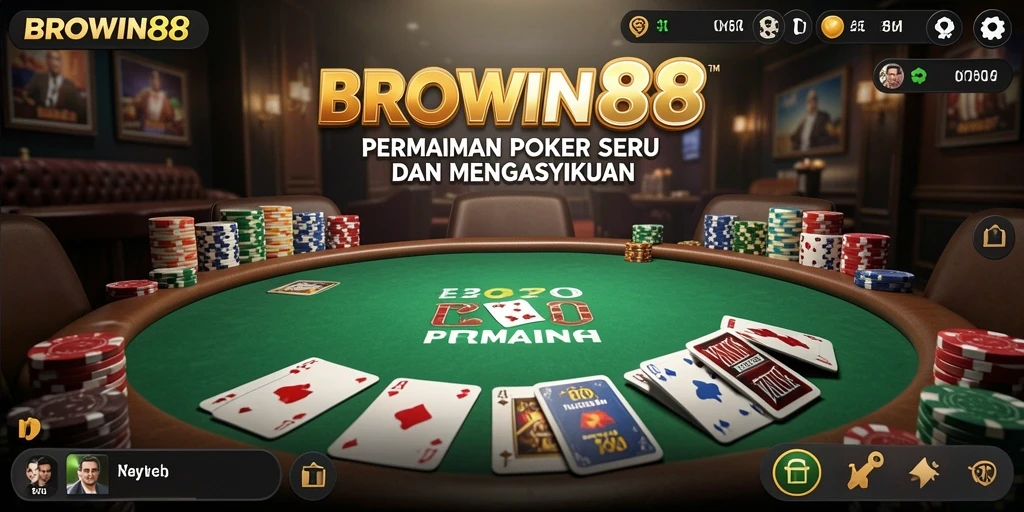 Screenshot gameplay Poker di BROWIN88 yang menonjolkan suasana permainan.
