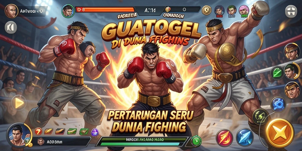Tampilan dinamis pertarungan seru di GUATOGEL yang menggugah semangat.