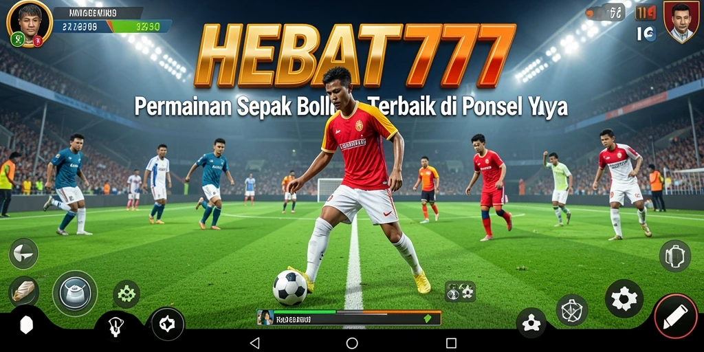 Tampilan gameplay HEBAT777 dengan aksi sepak bola yang mendebarkan.