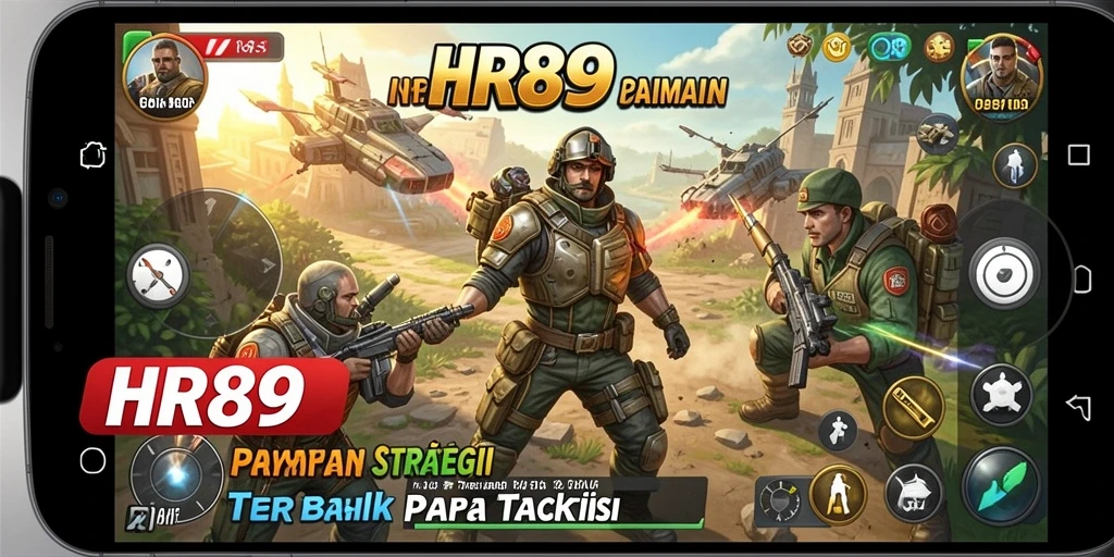 Tampilan gameplay dinamis di game strategi HR89 dengan aksi intens.
