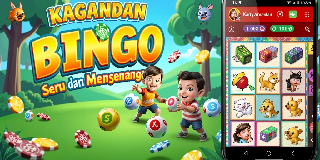 Tampilan gameplay seru KAGANDAN dengan pemain aktif dan angka yang dipanggil.