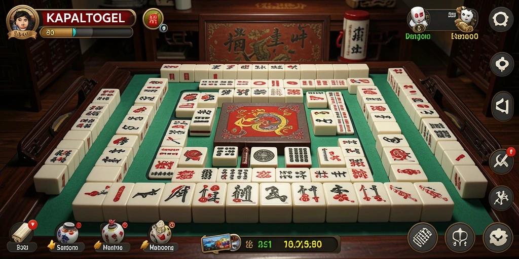 Tampilan gameplay seru KAPALTOGEL menampilkan keseruan permainan Mahjong.