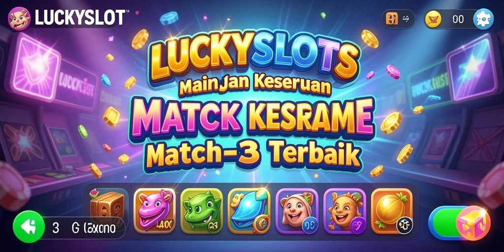 Tampilan gameplay LUCKYSLOTS yang penuh warna dan menarik.