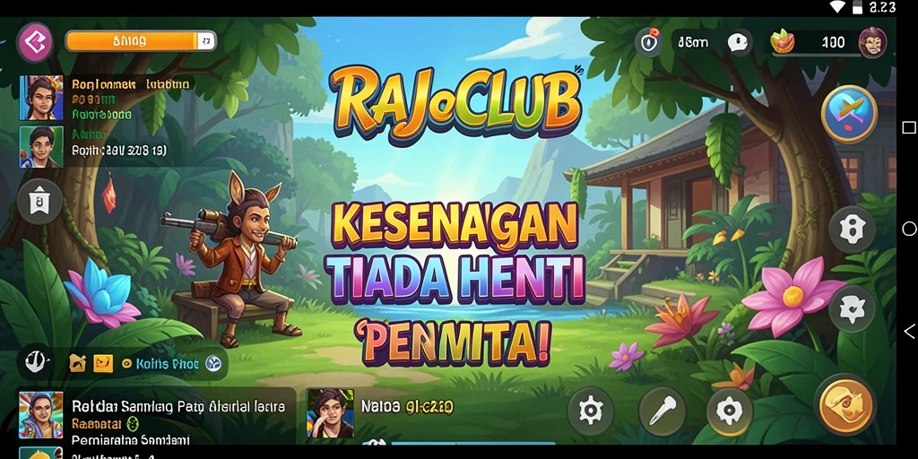 Tampilan gameplay RAJACLUB yang seru dan penuh warna.