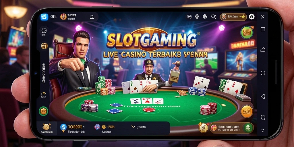 Tampilan menarik dari gameplay Live Casino di SLOTGAMING.