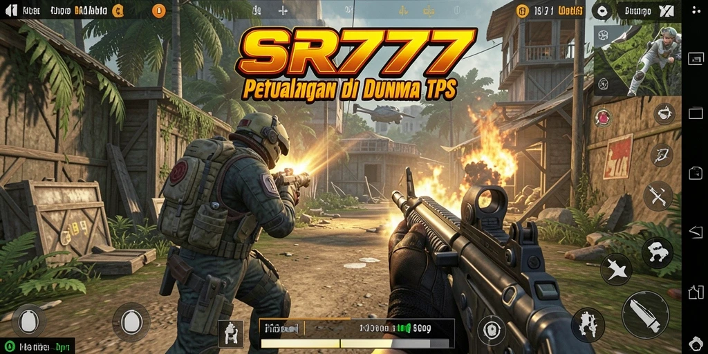Screenshot utama SR777 menampilkan suasana pertempuran TPS yang mendebarkan.