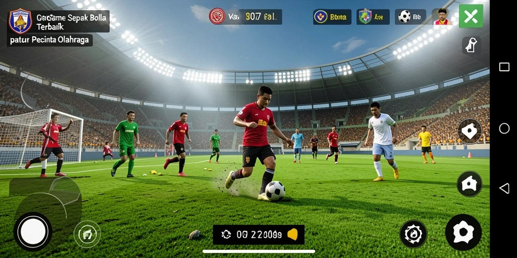 Screenshot gameplay V07 menunjukkan aksi seru di lapangan.