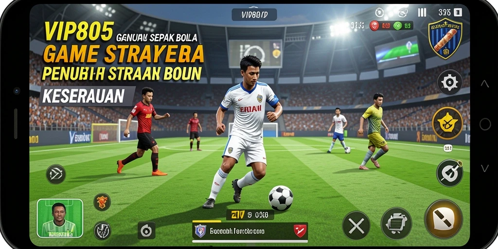 Tampilan gameplay menarik dari VIP805 dengan aksi sepak bola yang seru.